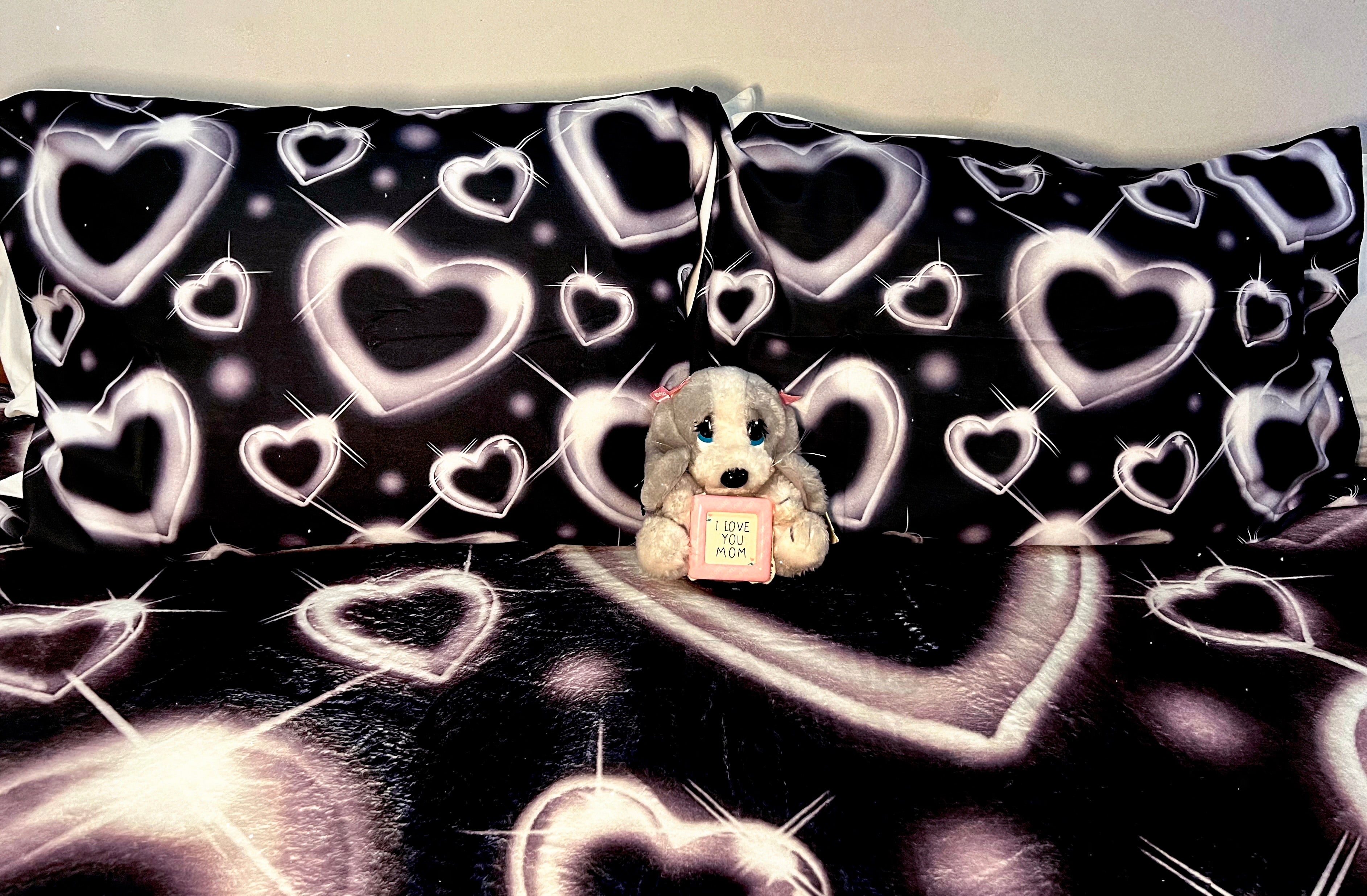 HEART OF CHROME Airbrush Y2K Pillowcases (Set Of Two) *BLACK