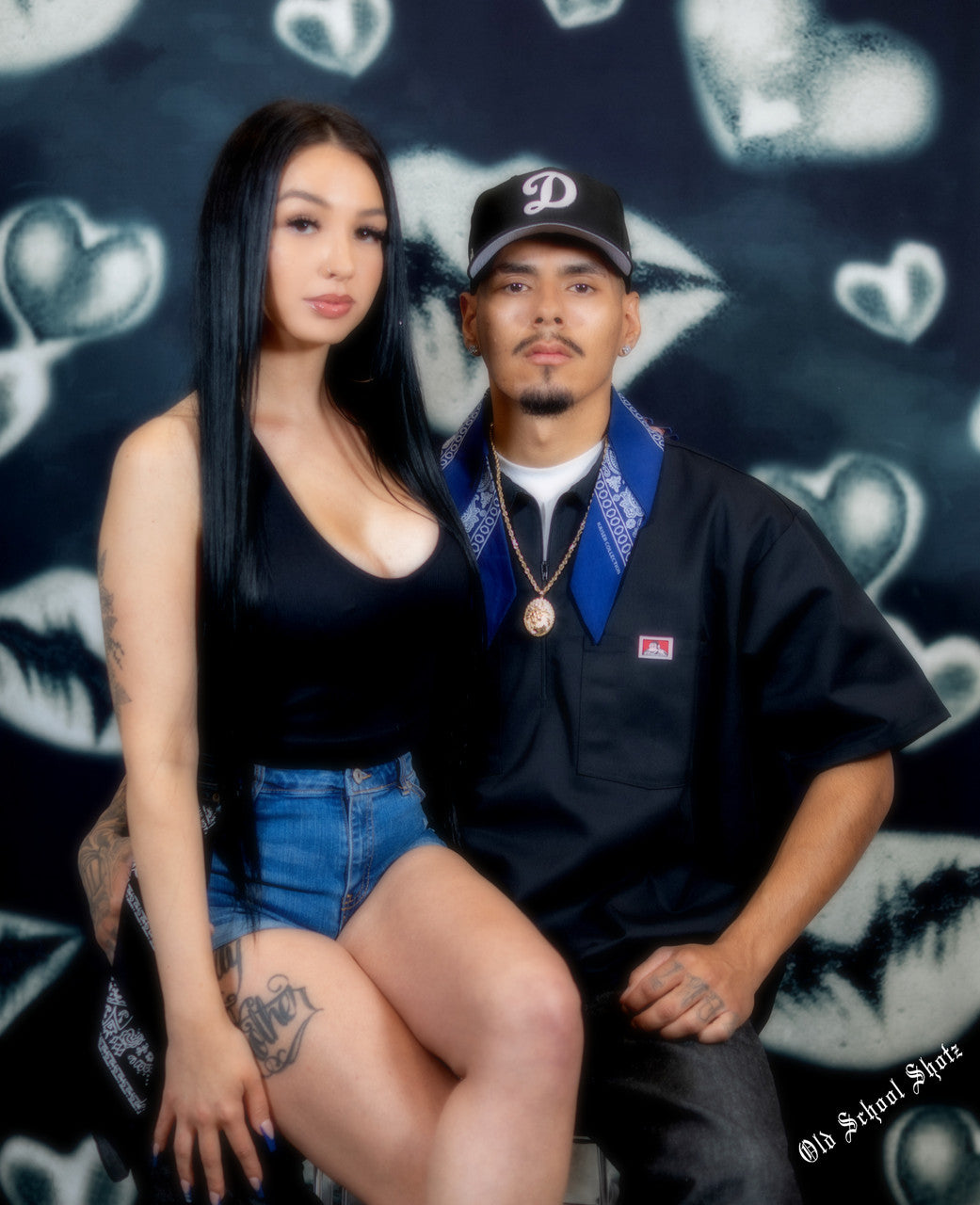 Glamour Shotz  XOXO Airbrushed Backdrop BLACK (Extra Large)