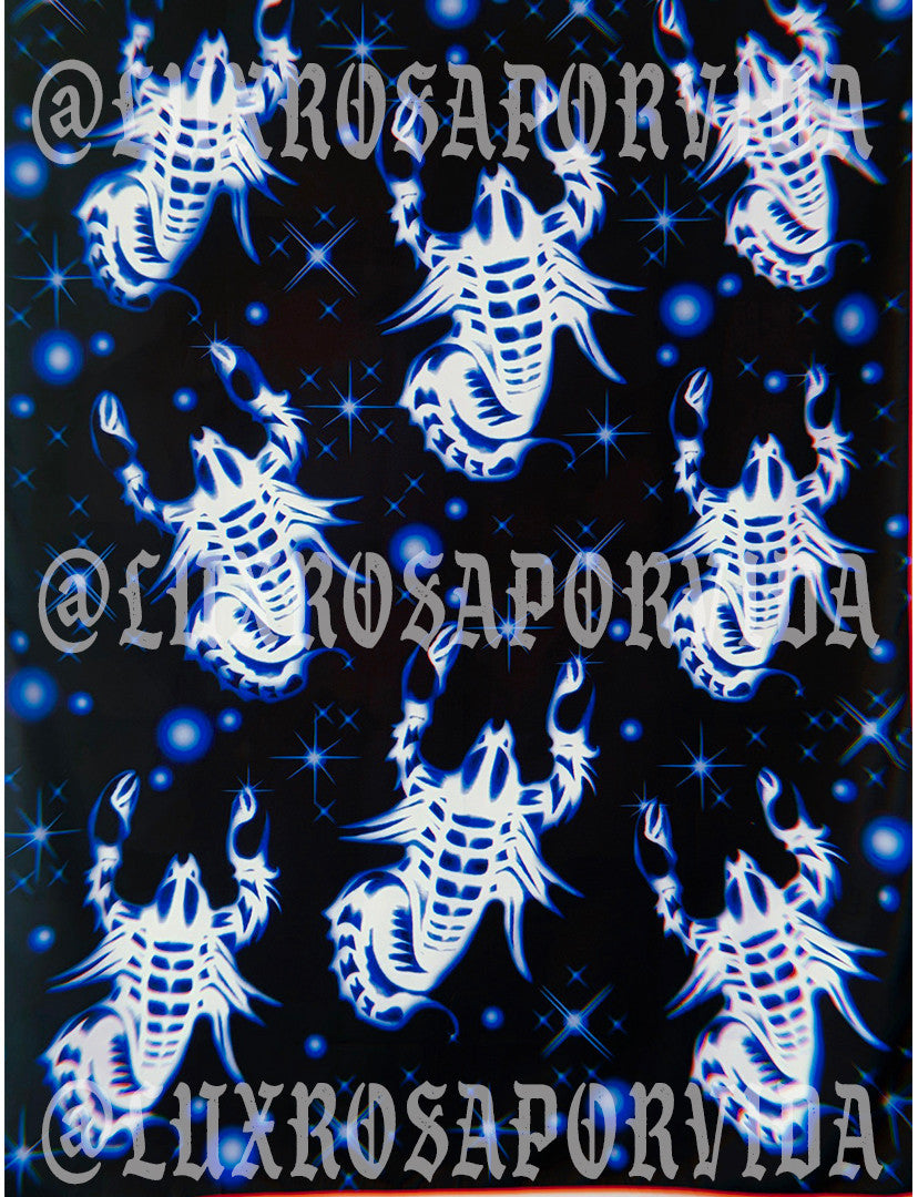 Limited Edition Glamour Shotz 'Scorpion King' Airbrushed Backdrop BLACK/BLUE (X-Large)