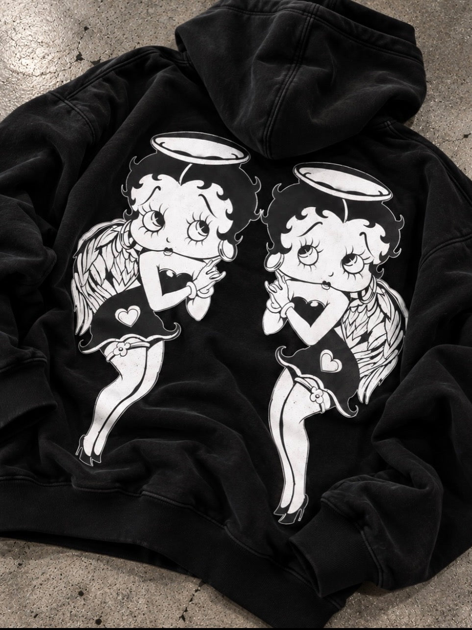 'HEAVEN ON EARTH' Pen & Ink Premium Fleece Pullover Hoodie (Black)