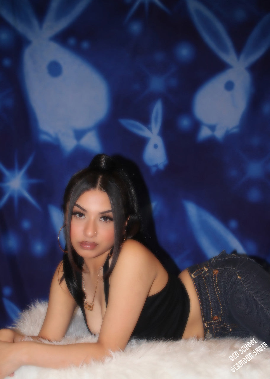 Glamour Shotz '84 PLAYGIRL Airbrushed BLUE Backdrop (Extra Large)