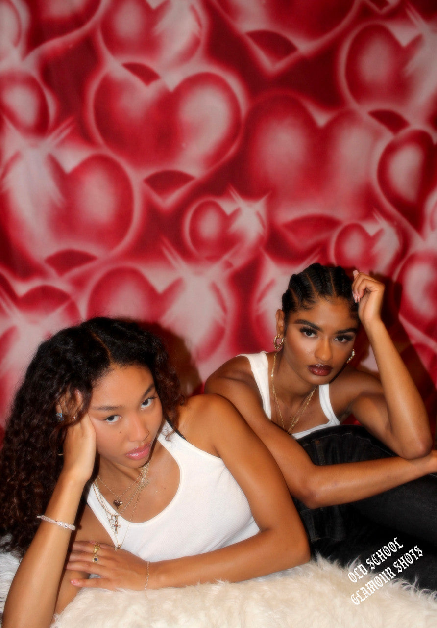 Hearts & Hynas Airbrushed Glamour Shotz Backdrop (RED) (Extra Large)