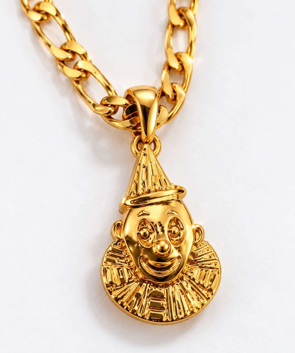 Lux Rosa 'CLOWN 4 YOUR LOVE' Figaro Necklace (18K Gold Filled)