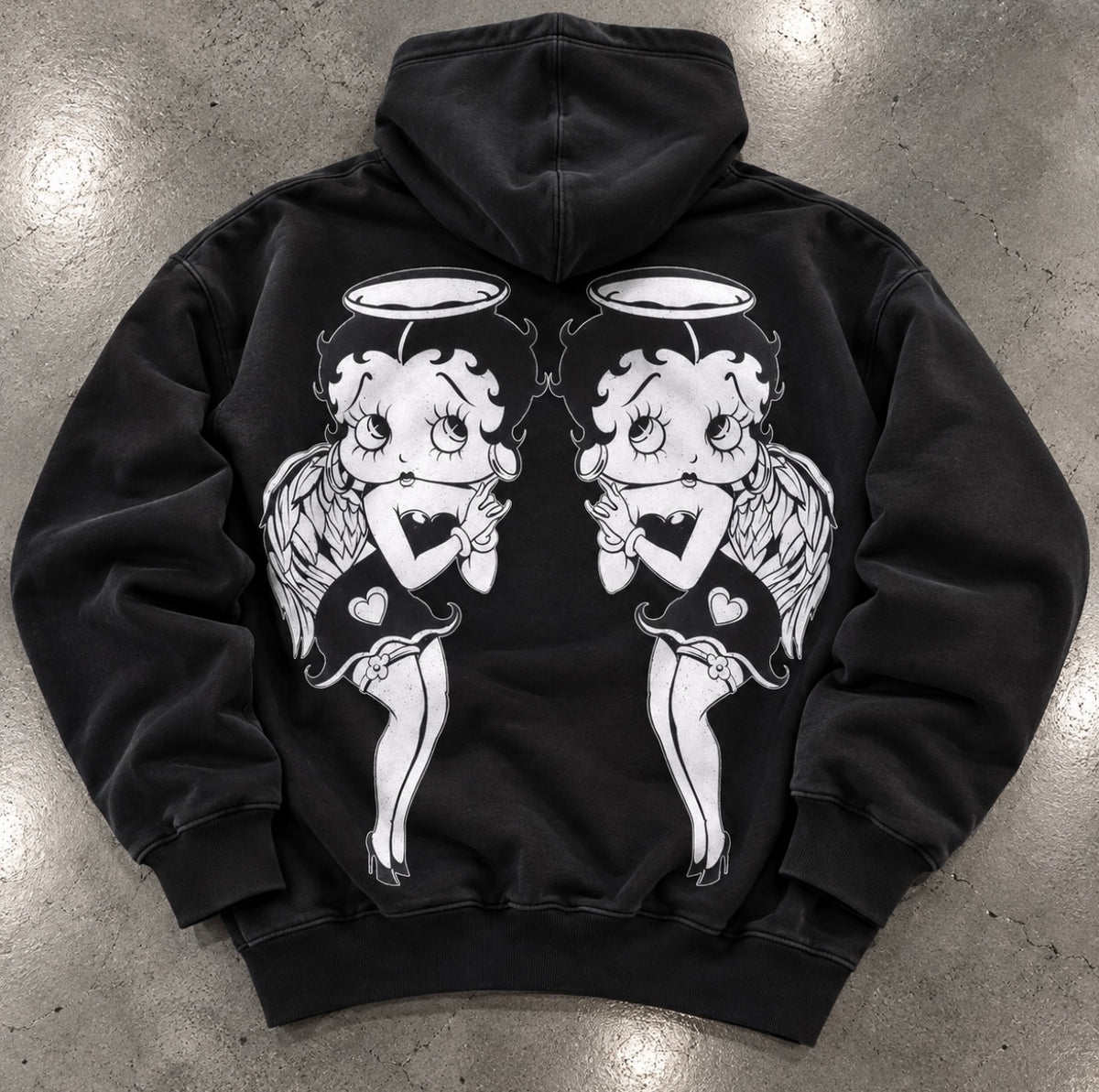 'HEAVEN ON EARTH' Pen & Ink Premium Fleece Pullover Hoodie (Black)