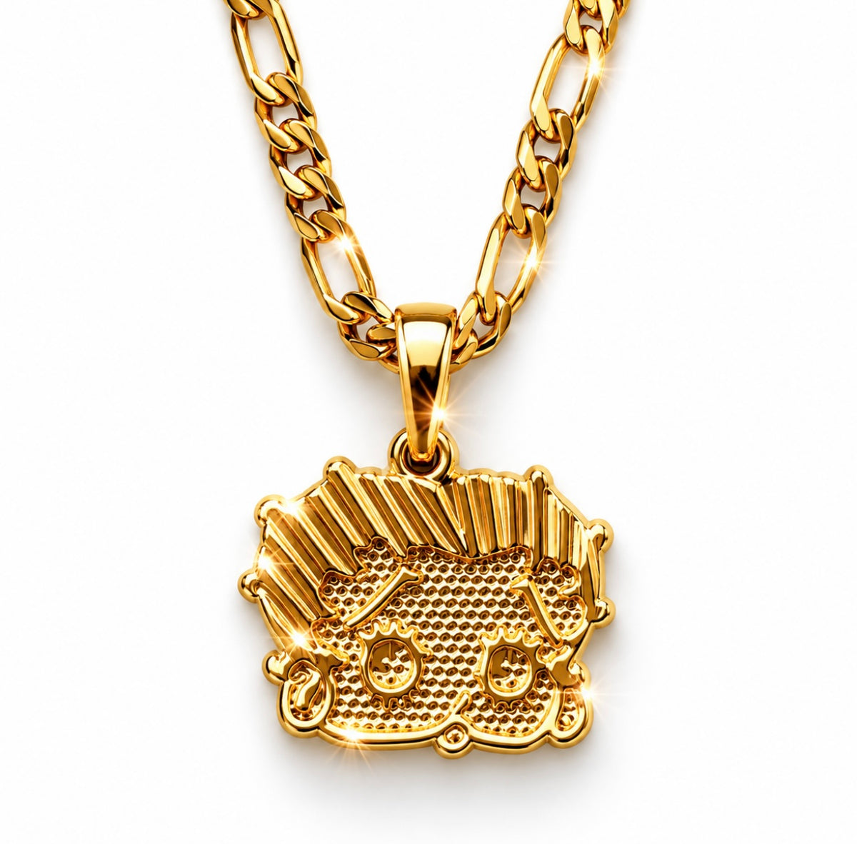 Lux Rosa ANGEL BABY Figaro Necklace (18K Gold Filled) 20"