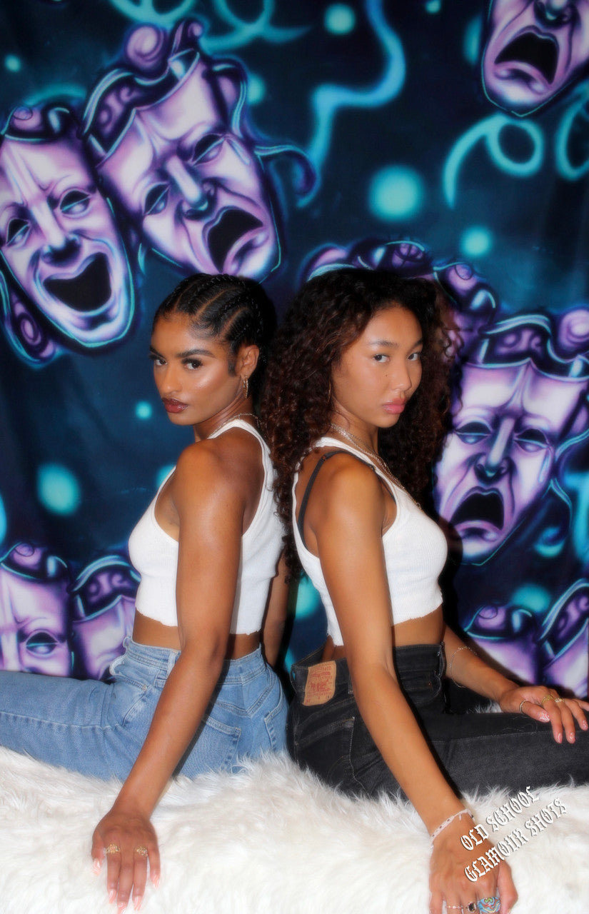 LIMITED EDITION Glamour Shot  Airbrushed 'Emotions' Glamour Shot Backdrop (DEEP GREEN/PURPLE) (Extra Large)