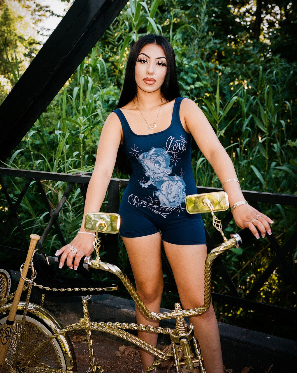 LIMITED EDITION 'YOU REALLY GOT A HOLD ON ME' TANK TOP TOP ONE PIECE ROMPER (NAVY)