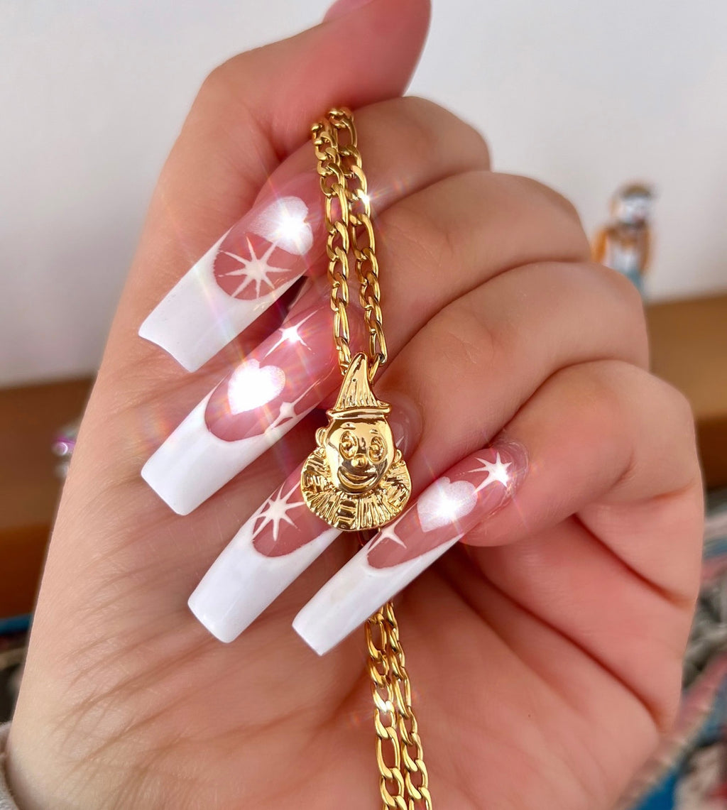 Lux Rosa 'CLOWN 4 YOUR LOVE' Figaro Necklace (18K Gold Filled)