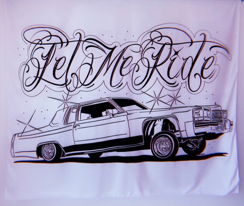 Let Me Ride Wall Tapestry (White)
