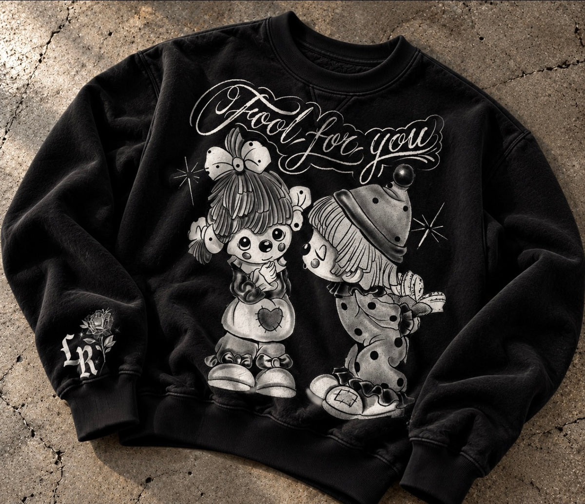 Limited Edition 'FOOL FOR YOU' Pen & Ink Crewneck (Black)