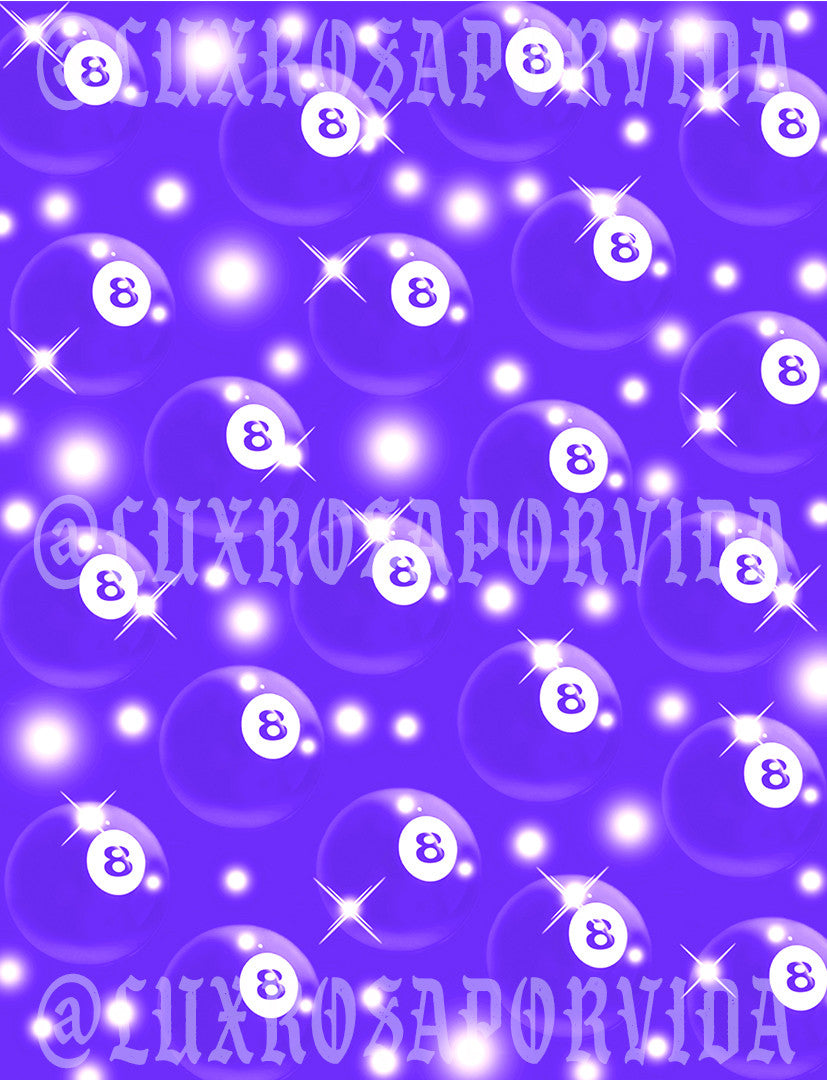 LIMITED EDITION Glamour Shotz  Airbrushed 'Magic 8 Ball' Backdrop (PURPLE) (Extra Large)