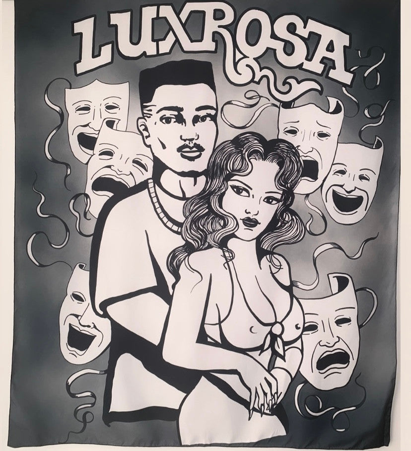 Lux Rosa '90s Type Of Love Wall Tapestry (Smokey Grey)