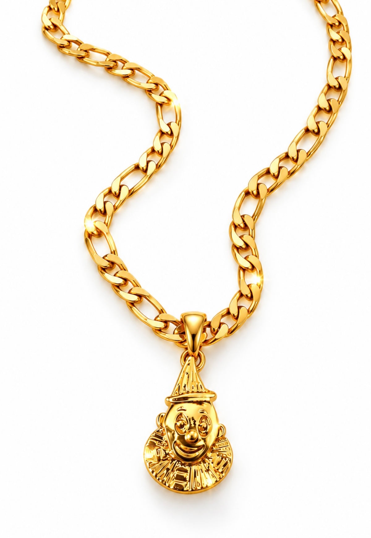 Lux Rosa 'CLOWN 4 YOUR LOVE' Figaro Necklace (18K Gold Filled)