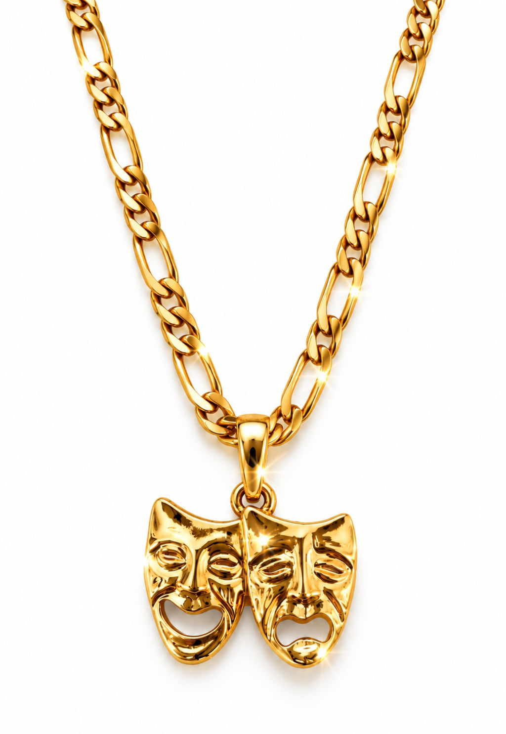 Lux Rosa 'LAUGH NOW, CRY LATER' Figaro Necklace (18K Gold Filled)