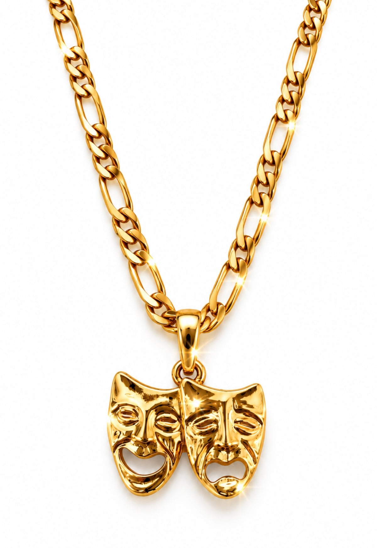 Lux Rosa 'LAUGH NOW, CRY LATER' Figaro Necklace (18K Gold Filled)