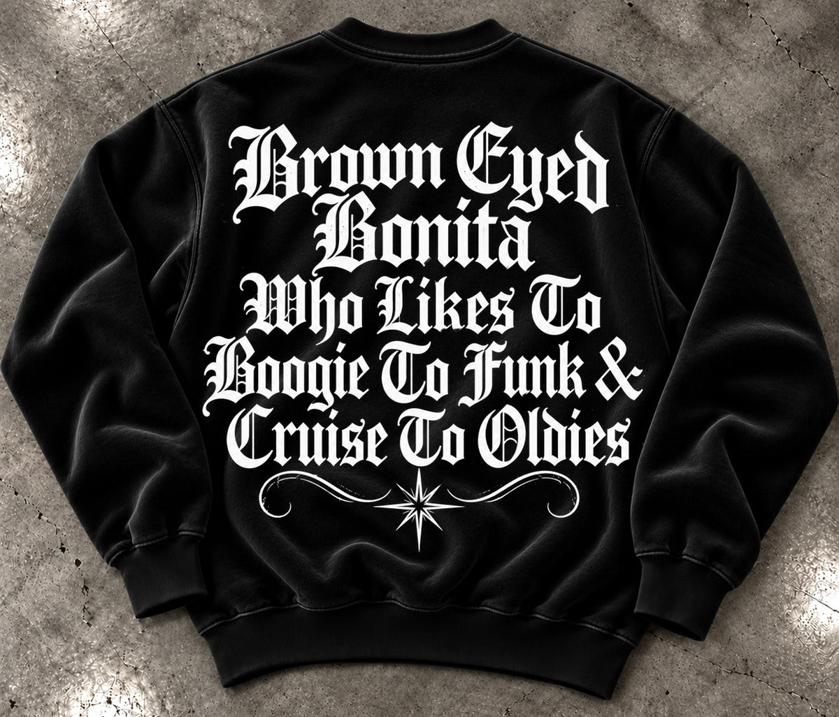 Limited Edition 'BROWN EYED BONITA' Pen & Ink Crewneck (Black)