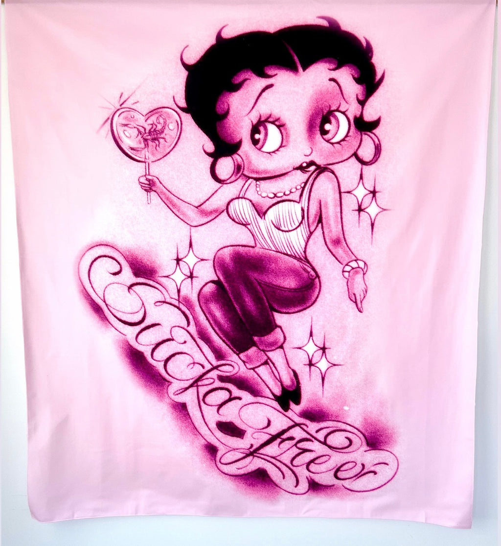 LIMITED EDITION 'SUCKA FREE' Pen & Ink Wall Tapestry (PINK)