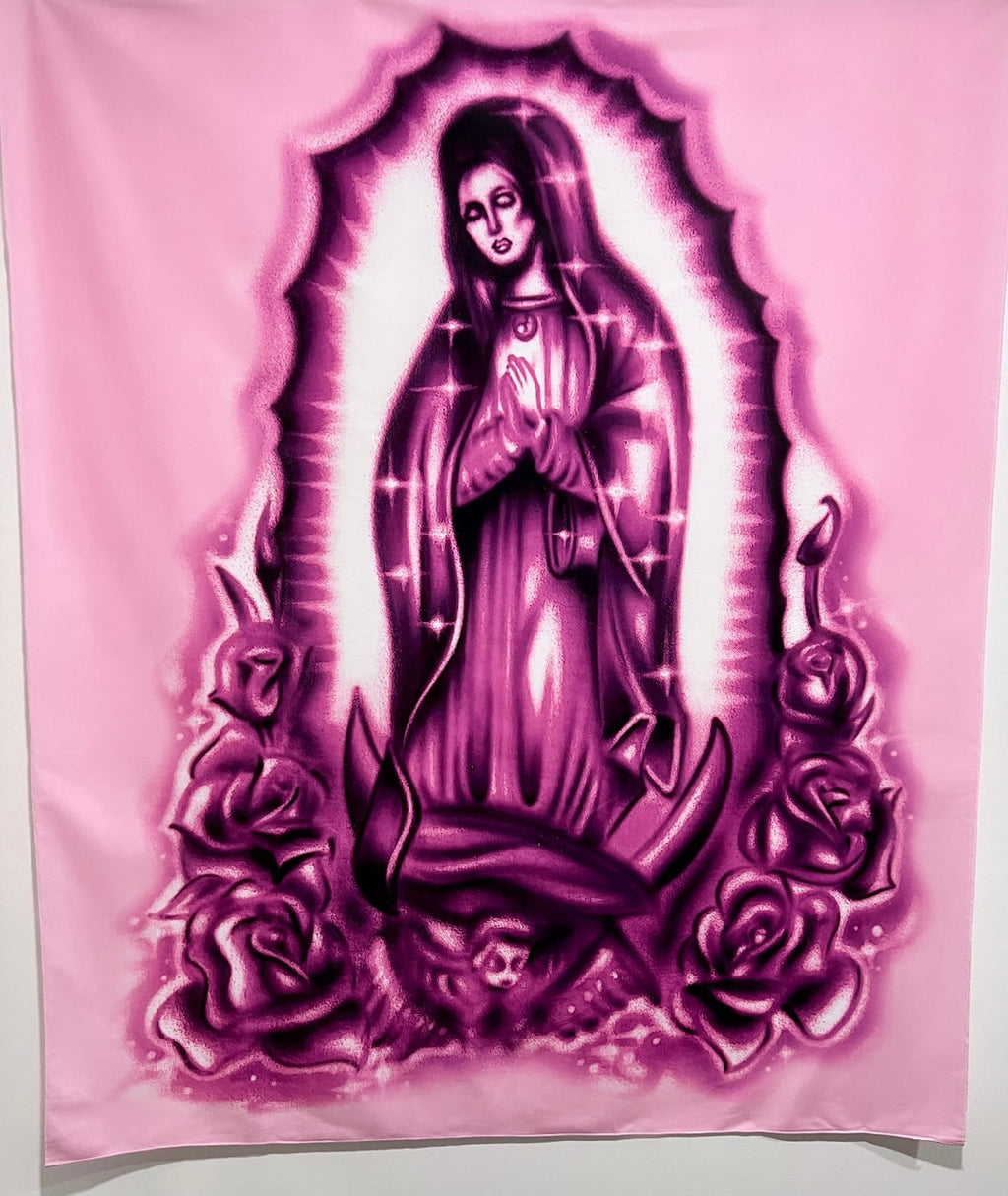 'Our Lady' Airbrushed Tapestry (PINK)