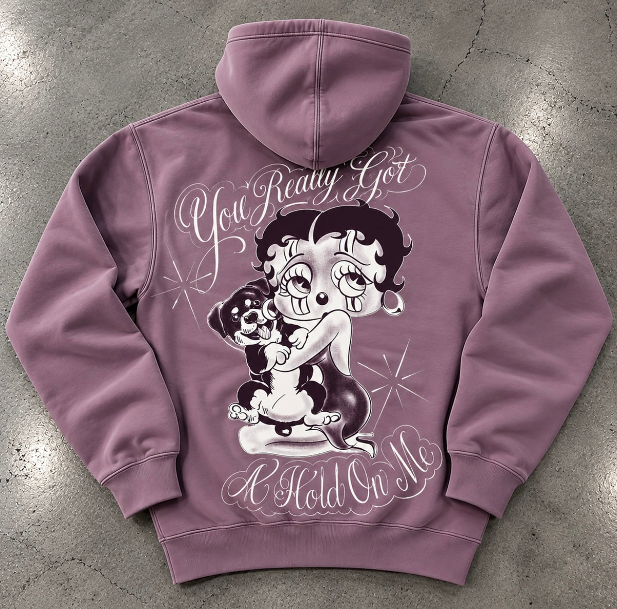 Limited Edition 'YOU REALLY GOT A HOLD ON ME' Ultra Premium Vintage Washed Pullover Hoodie (VINTAGE WASHED PLUM)