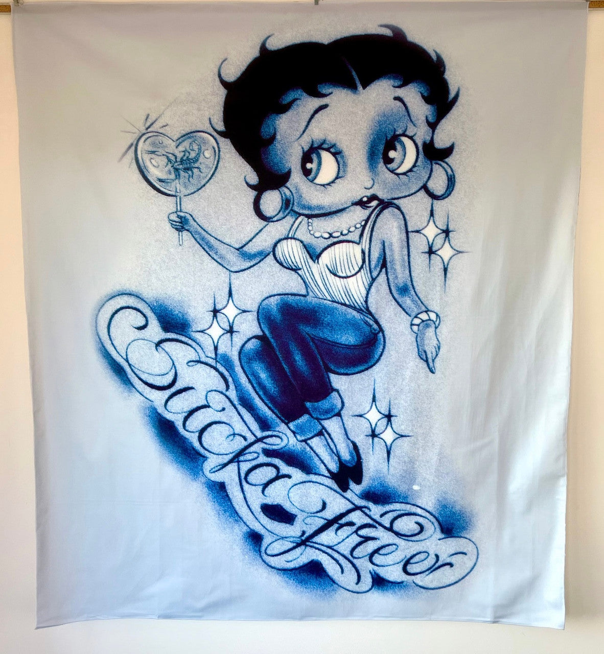 LIMITED EDITION 'SUCKA FREE' Pen & Ink Wall Tapestry (BABY BLUES)