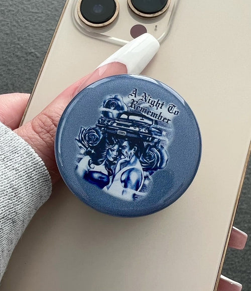 'A Night To Remember' Pen & Ink Pop Grip (Drop Glue Style) Smokey Blue