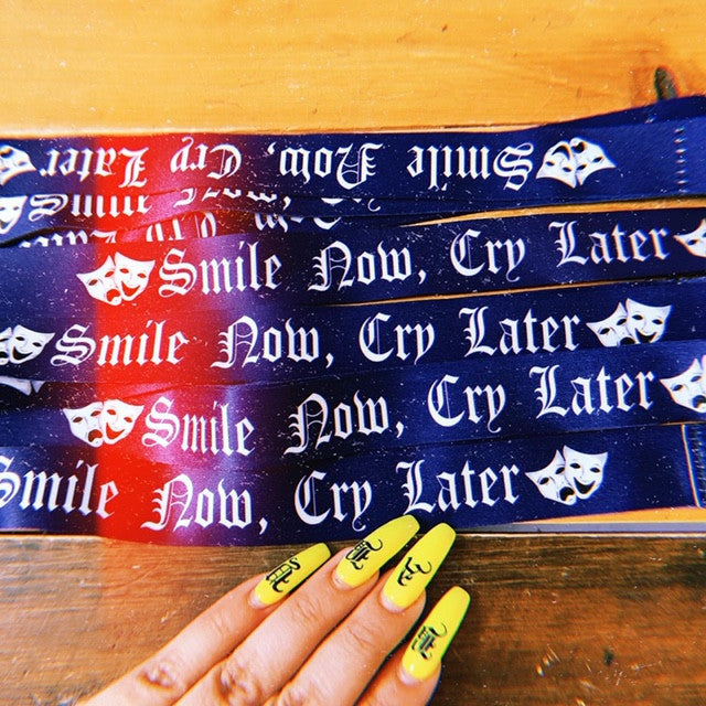 Smile Now, Cry Later Lanyard (Dark Blue)