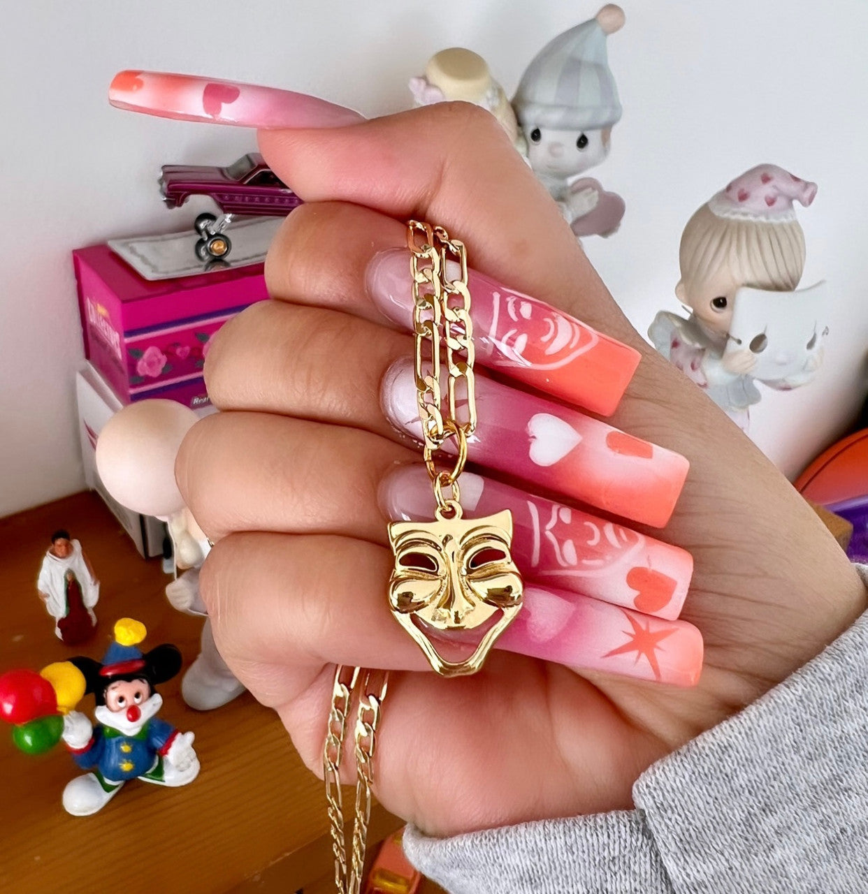 Lux Rosa JOY & PAIN Figaro Necklace (24K Gold Filled)