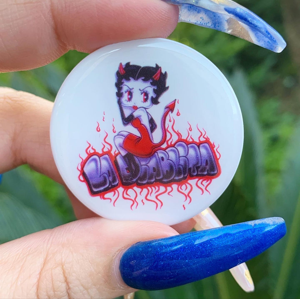 La Diablita Airbrushed Pop Grip (Drop Glue Style)