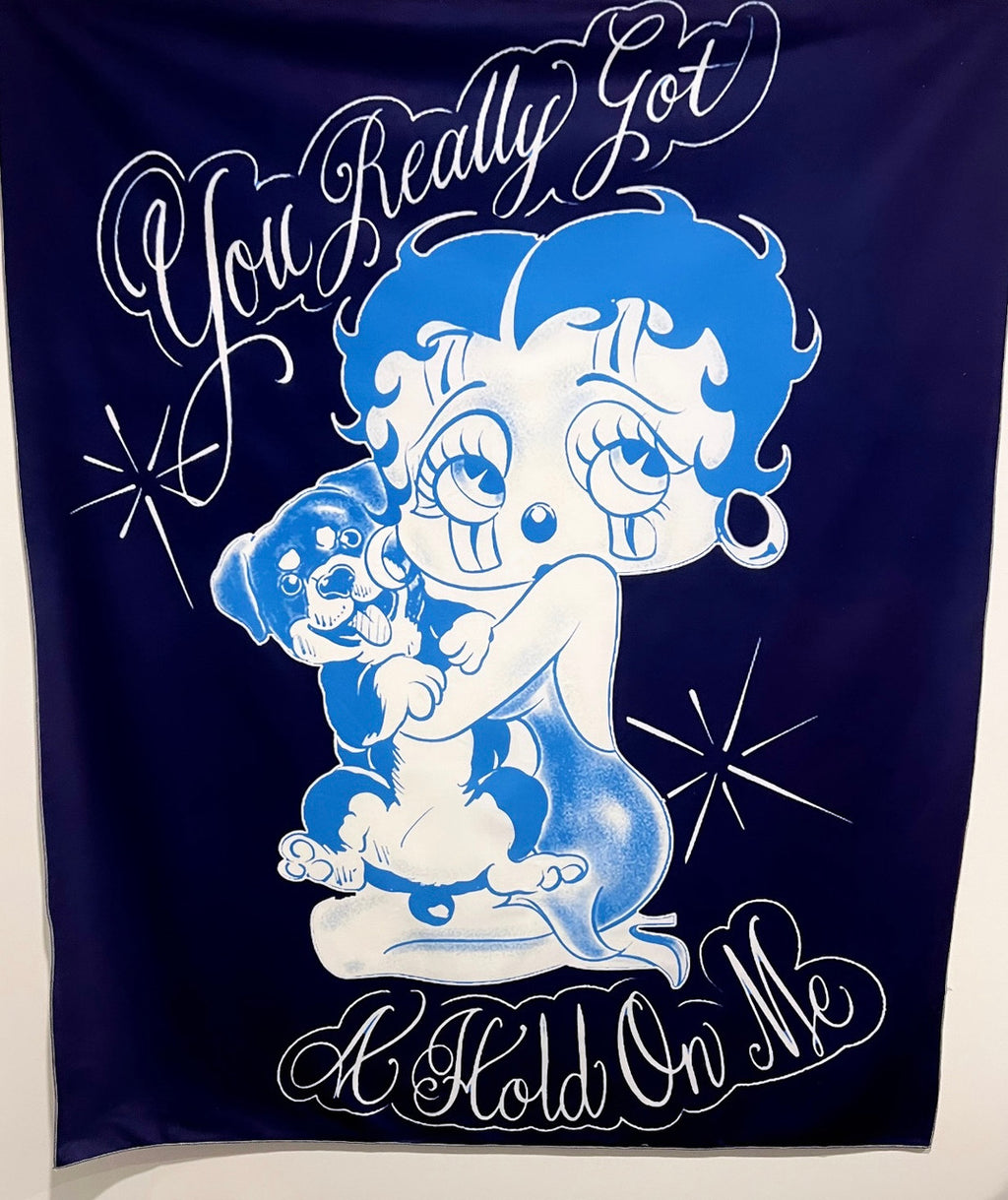 Limited Edition 'You Really Got A Hold On Me' Pen & Ink Tapestry (Navy/Light Blue)