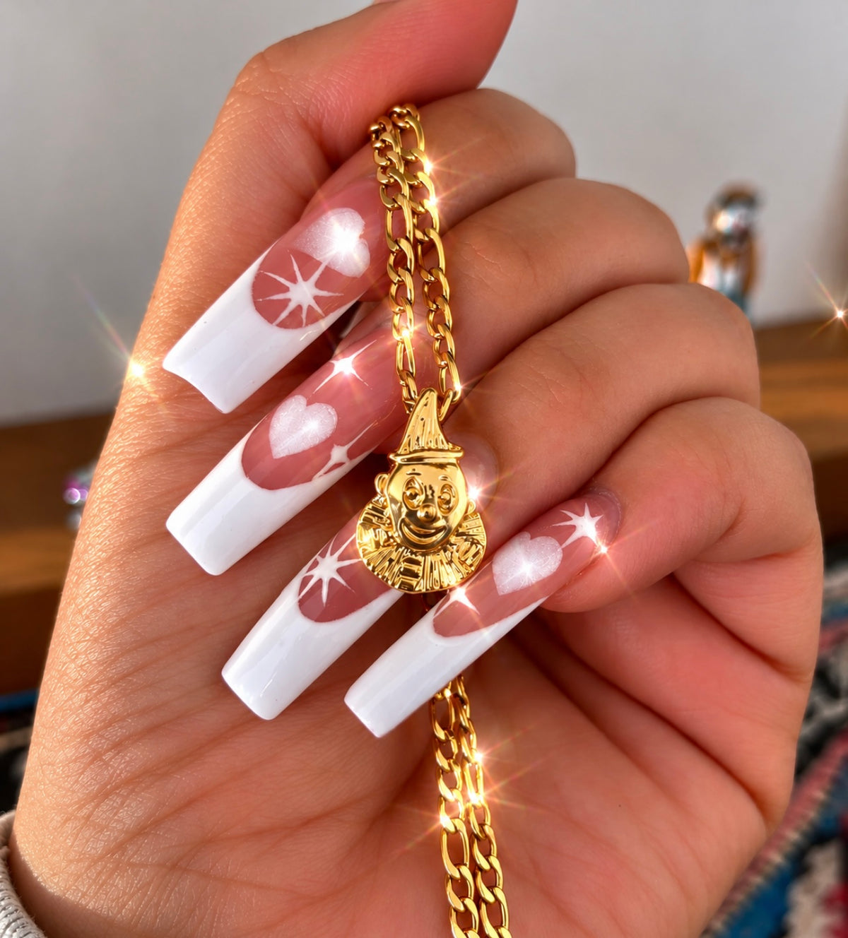 Lux Rosa 'CLOWN 4 YOUR LOVE' Figaro Necklace (18K Gold Filled)