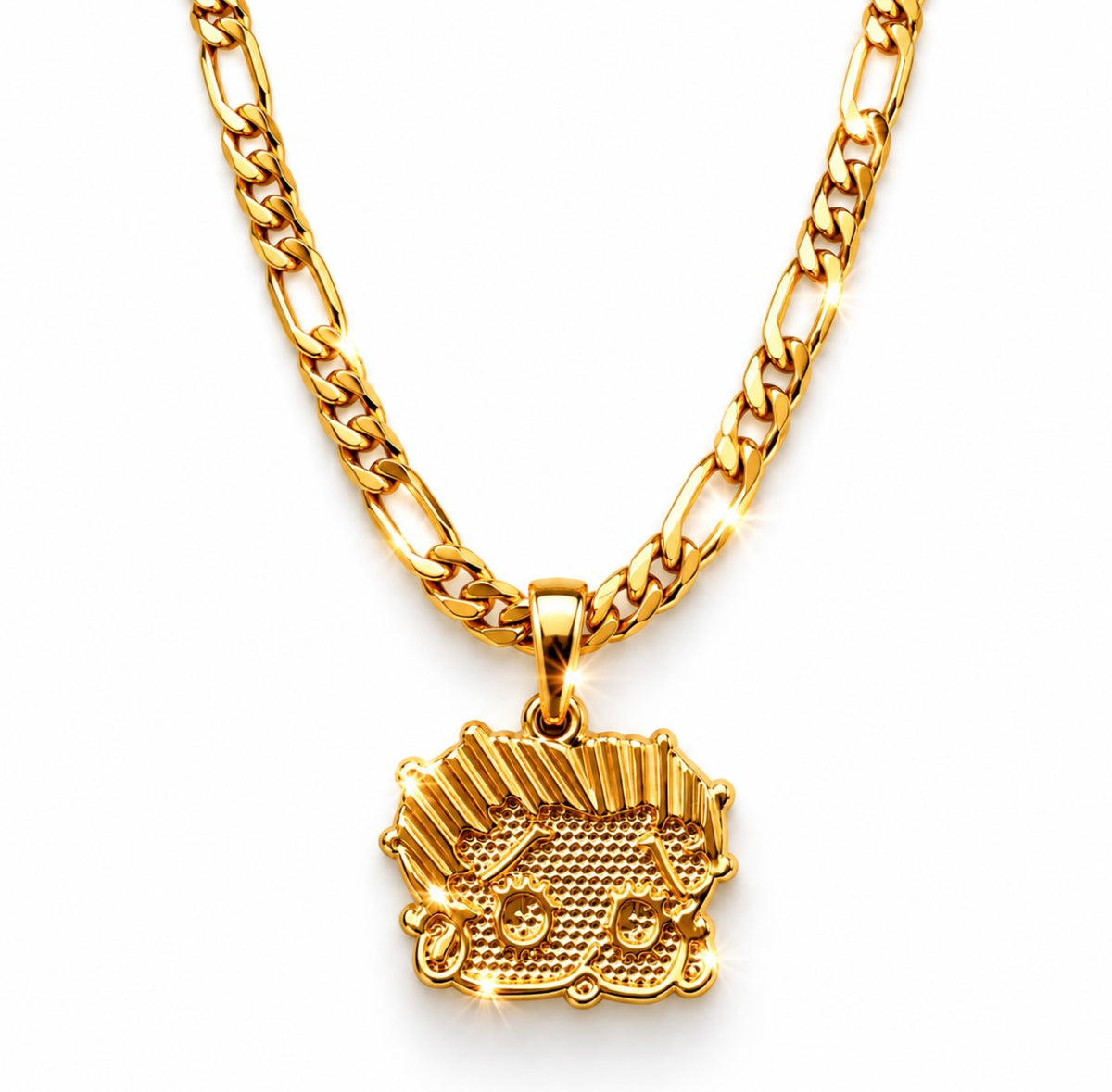 Lux Rosa ANGEL BABY Figaro Necklace (18K Gold Filled) 20"
