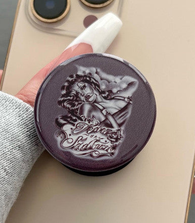 'Tears Of A Sad Girl' Pen & Ink Pop Grip (Drop Glue Style) Sepia