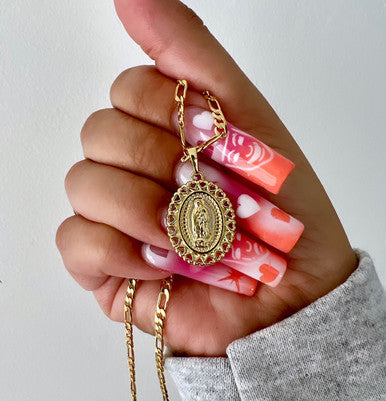 Heart Of Lupe Circle Figaro Necklace (18K Gold Filled)