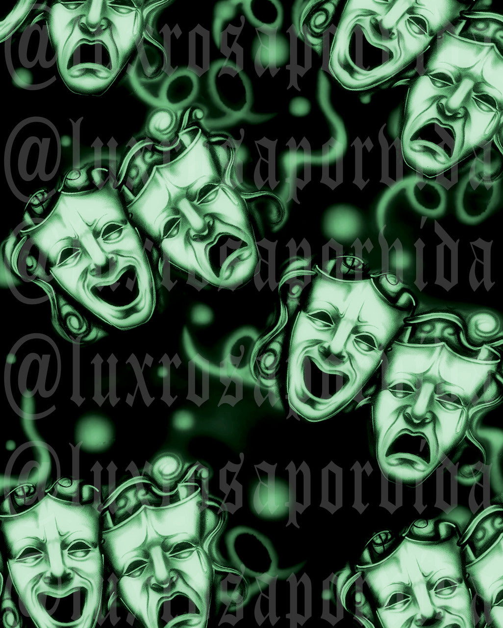 LIMITED EDITION Glamour Shotz  Airbrushed 'Emotions' Backdrop (EMERALD EYEZ) (Extra Large)