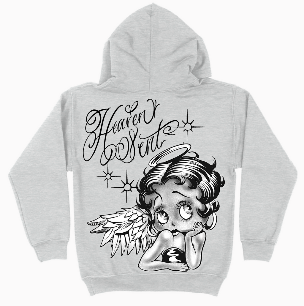 Limited Edition 'HEAVEN SENT' Pen & Ink PULLOVER Hoodie (Heather Grey)
