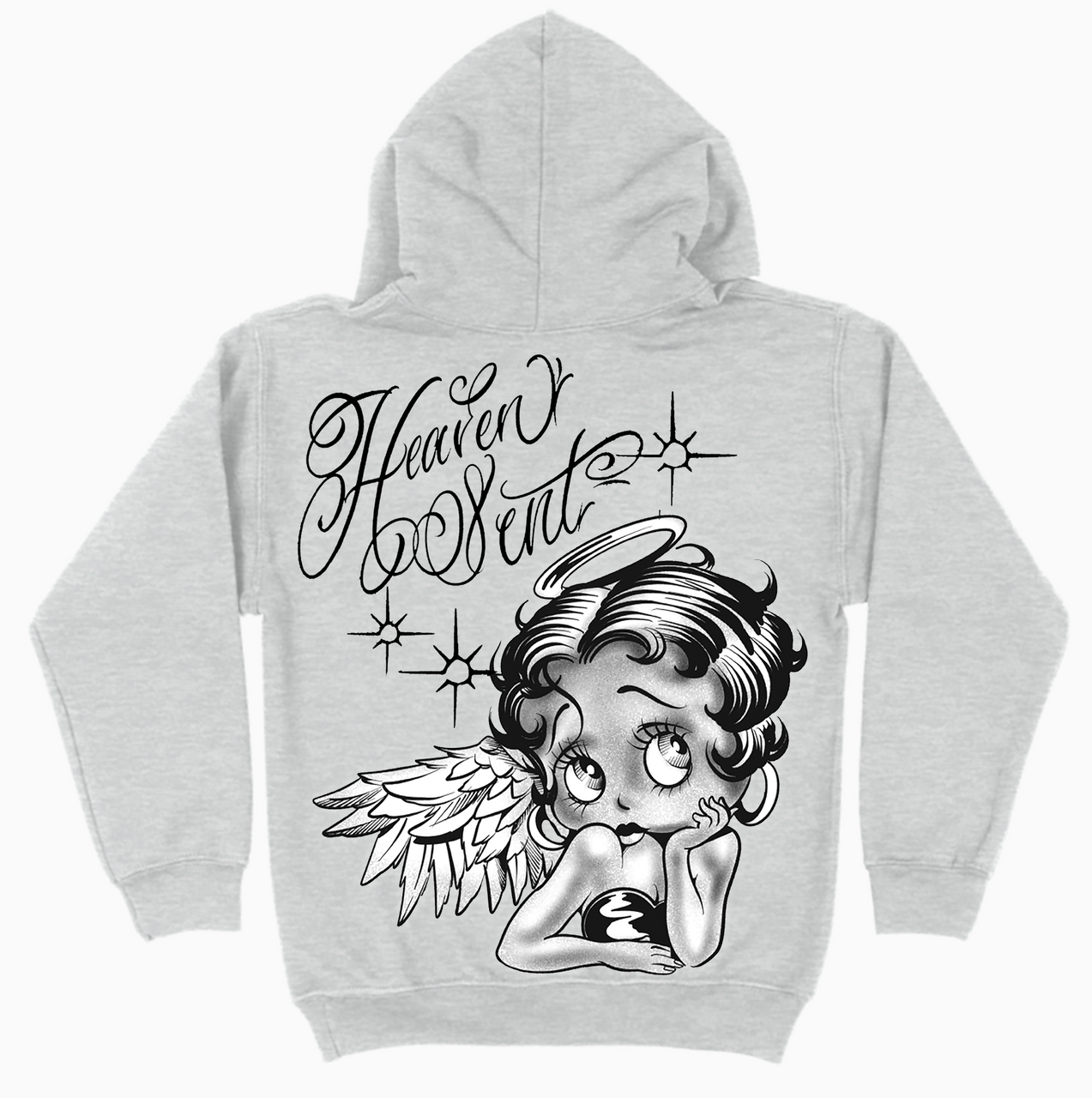 Limited Edition 'HEAVEN SENT' Pen & Ink PULLOVER Hoodie (Heather Grey)