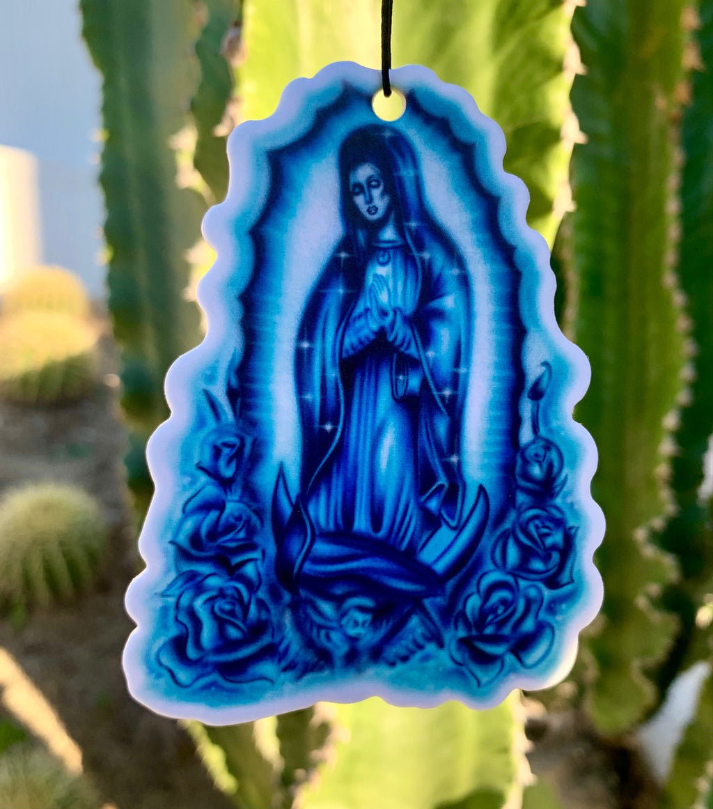 Our Lady Airbrushed Air Freshener (Blue)