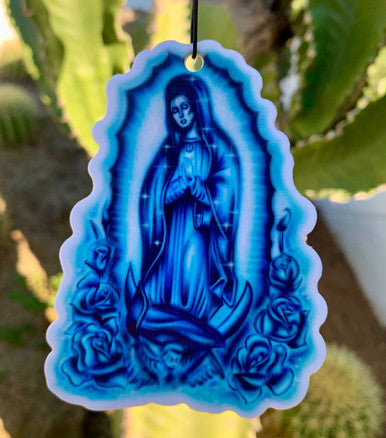 Our Lady Airbrushed Air Freshener (Blue)
