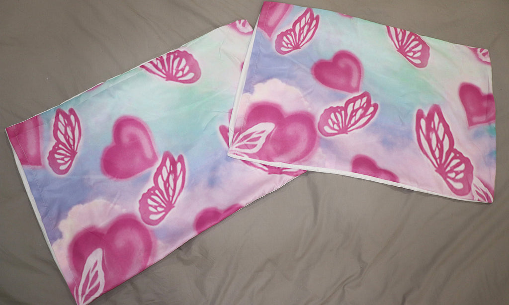 Ethereal Skies Airbrushed  Pillowcases PASTEL (Set Of Two)
