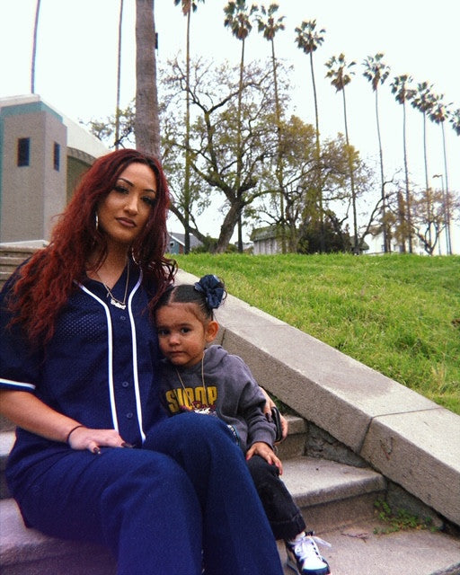 La Virgen Motherhood Pro Mesh Oversized Baseball Jersey (Navy)