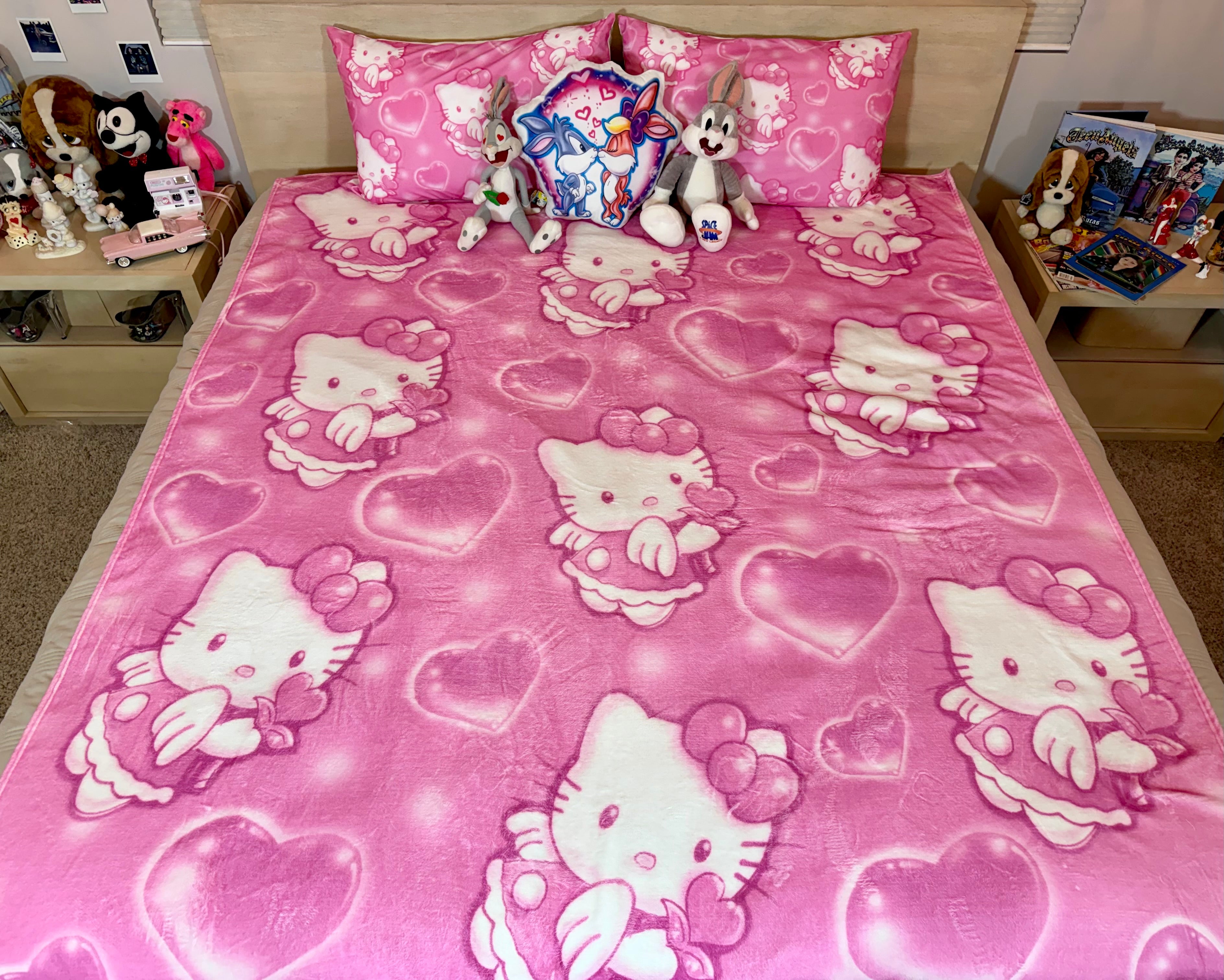 LIMITED EDITION EXTRA LARGE 'LOVE COME DOWN' Airbrush Y2K Fleece Blanket (BUBBLEGUM PINK) *Limited Edition