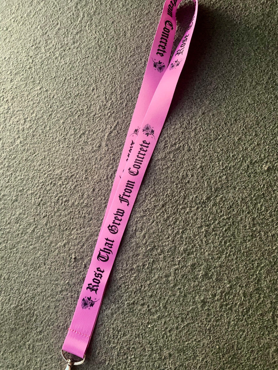 Concrete Rose Lanyard (Pink)