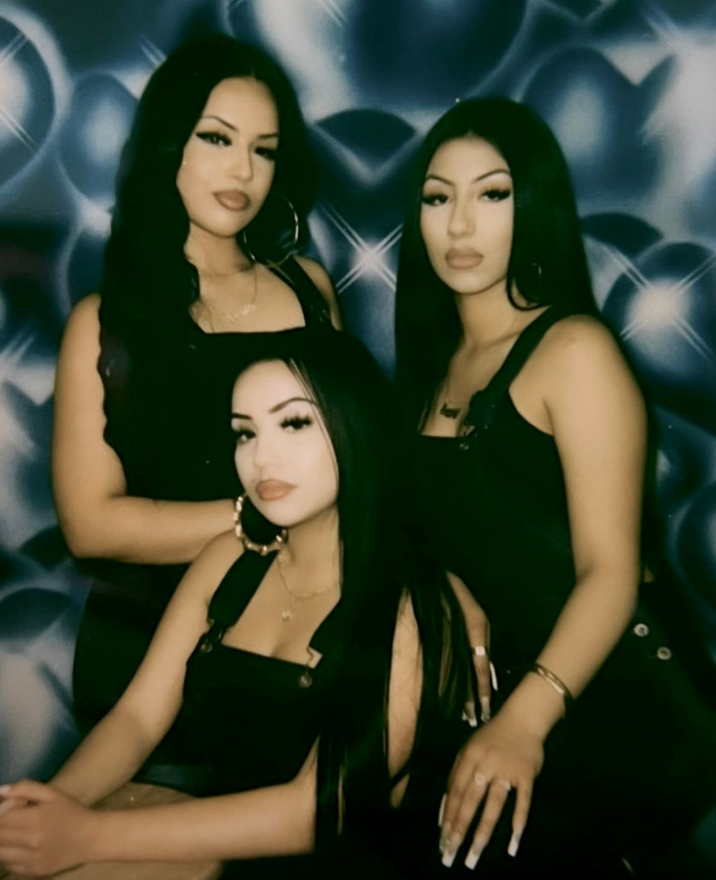 EXTRA EXTRA LARGE EARLY 2000s Y2K 'Hearts & Hynas' Glamour Shots Airbrush 90s Old School Backdrop (MIDNIGHT) (XXL) Exclusive!!