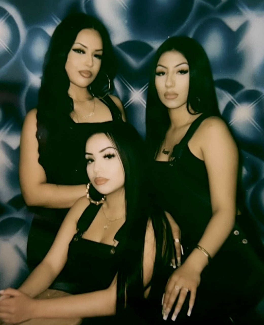 EXTRA EXTRA LARGE EARLY 2000s Y2K 'Hearts & Hynas' Glamour Shots Airbrush 90s Old School Backdrop (MIDNIGHT) (XXL) Exclusive!!