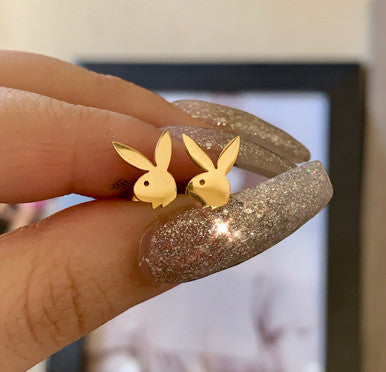 Playgirl Gold Stud Earrings