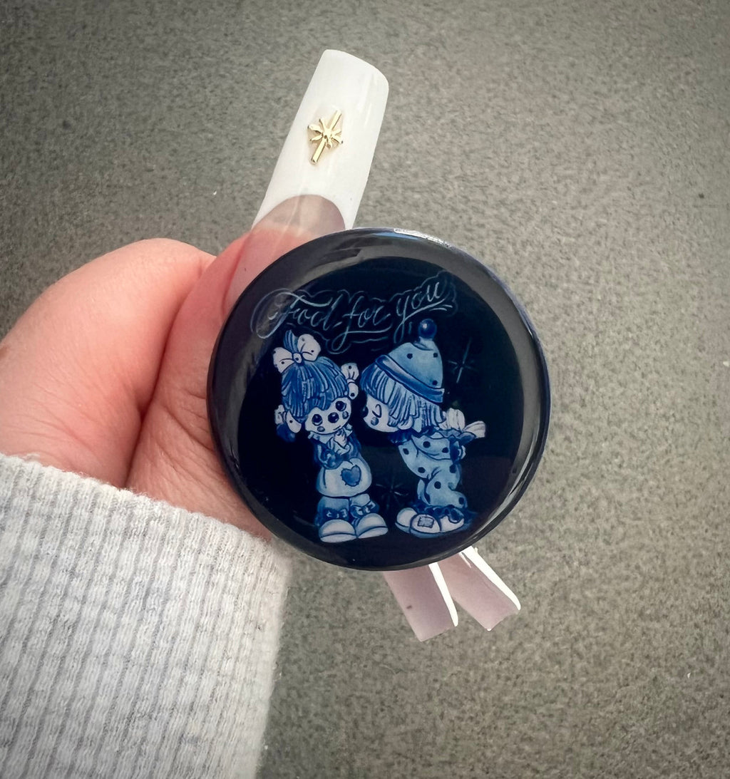 'FOOL FOR YOU' Pen & Ink Pop Grip (Drop Glue Style) BLUES