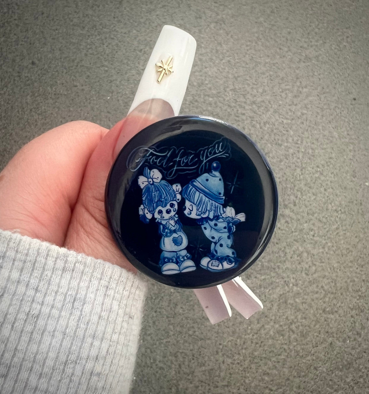 'FOOL FOR YOU' Pen & Ink Pop Grip (Drop Glue Style) BLUES