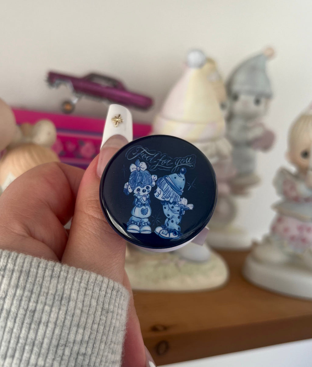 'FOOL FOR YOU' Pen & Ink Pop Grip (Drop Glue Style) BLUES