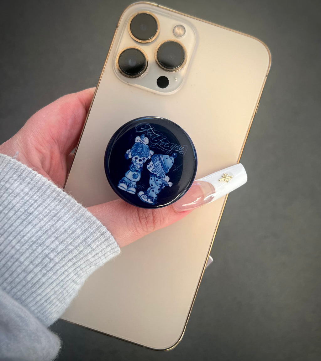 'FOOL FOR YOU' Pen & Ink Pop Grip (Drop Glue Style) BLUES