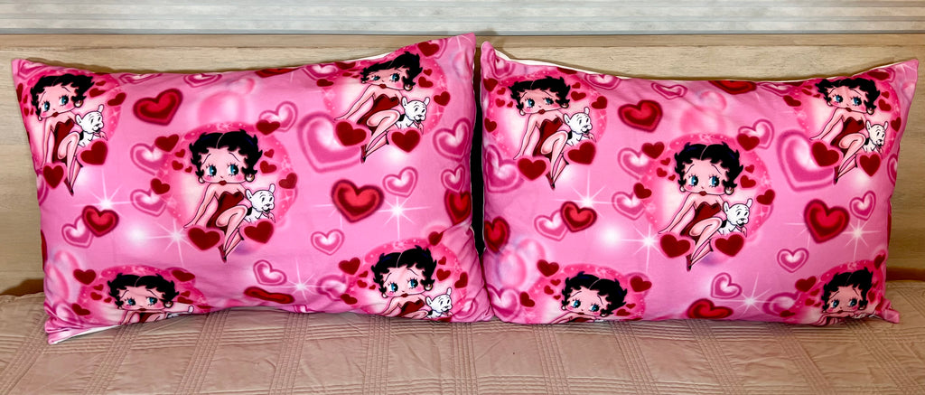 BABYDOLL AT HEART Airbrush Y2K Pillowcases (Set Of Two) *PINK